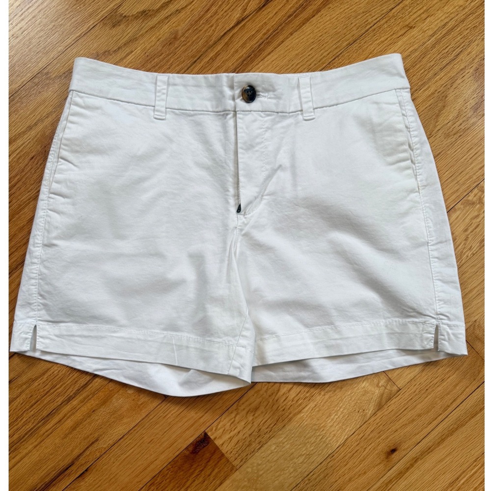 Old Navy Everyday Shorts Women Size 6 White Cotton Blend Casual Chino